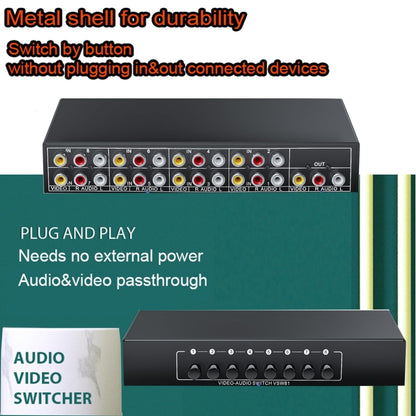 VSW81 AV 8 In 1 Out Audio and Video Switcher RCA Switch Splitter(Black) - Splitter Adapter by buy2fix | Online Shopping UK | buy2fix