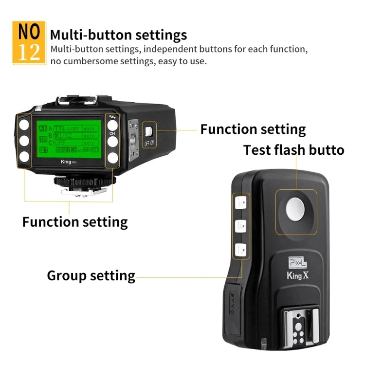 For Nikon Pixel King Pro Camera Wireless Radio Flash TTL Transmitter and Receiver - Wireless Flash Trigger by Pixel | Online Shopping UK | buy2fix