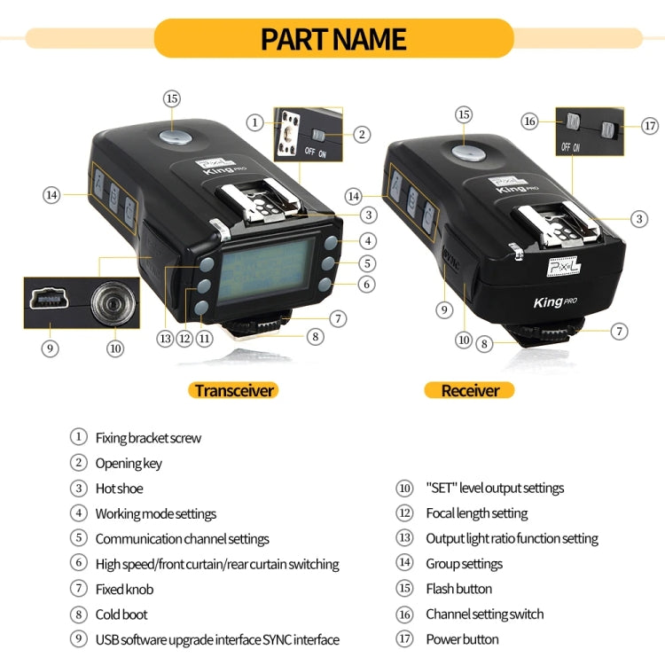For Nikon Pixel King Pro Camera Wireless Radio Flash TTL Transmitter and Receiver - Wireless Flash Trigger by Pixel | Online Shopping UK | buy2fix