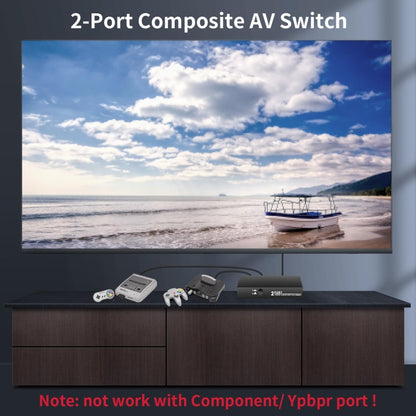 VSW21 AV 2 In 1 Out Audio Switcher RCA Audio Selector Box - Splitter Adapter by buy2fix | Online Shopping UK | buy2fix