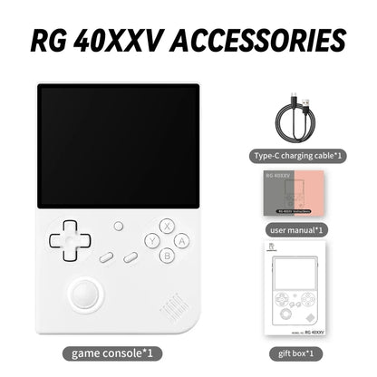 ANBERNIC RG40XXV Vertical HD Screen Joystick Game Console With Ambient Light Portable Retro Handheld Console, Size: 64GB+128GB(White) - Pocket Console by ANBERNIC | Online Shopping UK | buy2fix