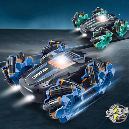 2.4G Stunt RC Car Drift Car Double-sided Racing Tumble Buggy Toy, Style: Dual RC Blue - RC Cars by buy2fix | Online Shopping UK | buy2fix