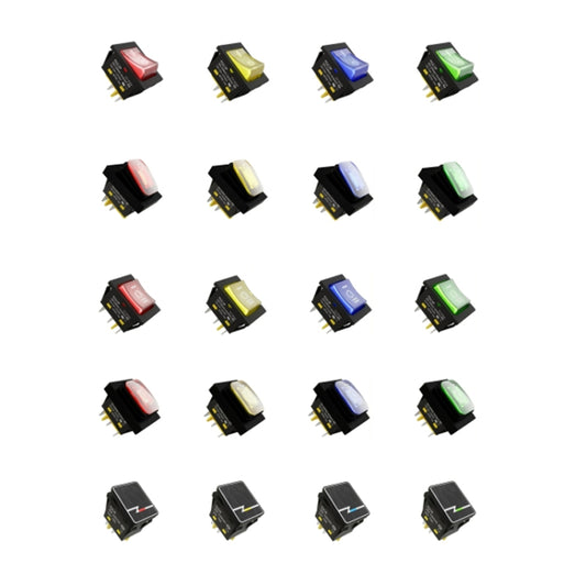 FILN 220V 30A Split Dustproof Boat-type Switch With Light, Specifications: No Waterproof 4 Pin 2 Gear Red Light by FILN