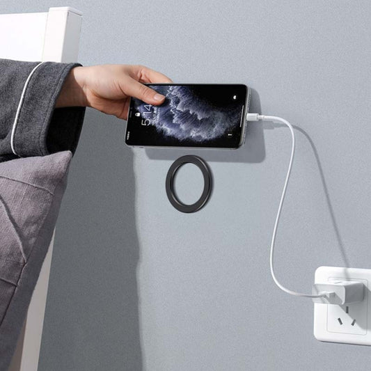 Magnetic Wall Mount Zinc Alloy Car Phone Holder Mobile Phone Magnetic Ring(Black) - Shower & Wall Mounts by buy2fix | Online Shopping UK | buy2fix