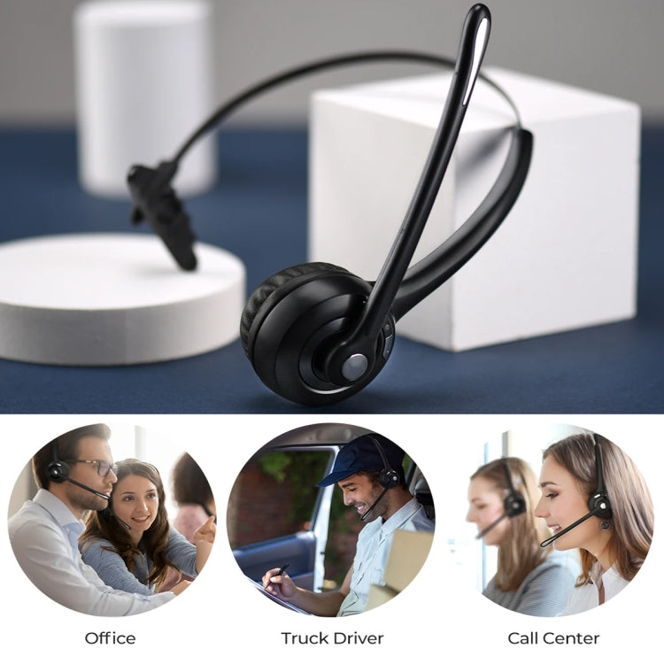 Bluetooth 5.0 Mono Wireless Business Headset Customer Service Dedicated Headset(Black) - Headset & Headphone by buy2fix | Online Shopping UK | buy2fix