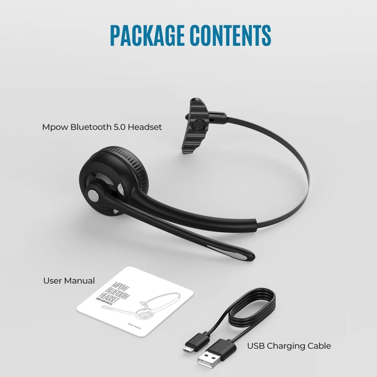 Bluetooth 5.0 Mono Wireless Business Headset Customer Service Dedicated Headset(Black) - Headset & Headphone by buy2fix | Online Shopping UK | buy2fix