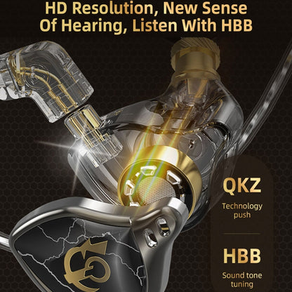QKZ HBB With Microphone 3.5mm Mobile Phone Earphones Sports In-Ear Pluggable Stage Earphone - In Ear Wired Earphone by QKZ | Online Shopping UK | buy2fix