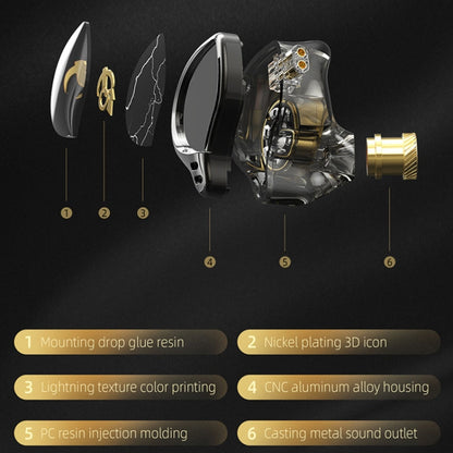 QKZ HBB With Microphone 3.5mm Mobile Phone Earphones Sports In-Ear Pluggable Stage Earphone - In Ear Wired Earphone by QKZ | Online Shopping UK | buy2fix