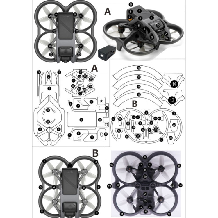 For DJI Avata Single Fuselage Sticker No Adhesive Personalised Stickers(A-03 Watercolor) - Other by buy2fix | Online Shopping UK | buy2fix