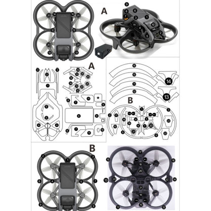 For DJI Avata Single Fuselage Sticker No Adhesive Personalised Stickers(A-03 Watercolor) - Other by buy2fix | Online Shopping UK | buy2fix