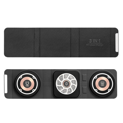 3-In-1 Magsafe Folding Wireless Charger Portable Wireless Fast Charging(Black) - Wireless Charger by buy2fix | Online Shopping UK | buy2fix