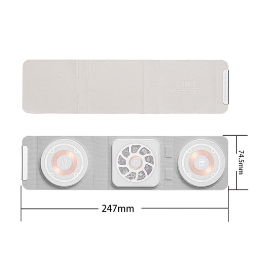 3-In-1 Magsafe Folding Wireless Charger Portable Wireless Fast Charging(White) - Wireless Charger by buy2fix | Online Shopping UK | buy2fix