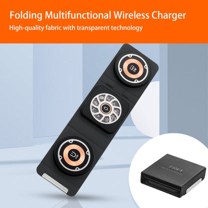 3-In-1 Magsafe Folding Wireless Charger Portable Wireless Fast Charging(Black) - Wireless Charger by buy2fix | Online Shopping UK | buy2fix