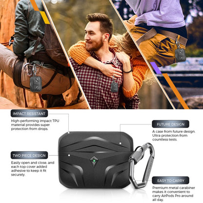 For Airpods Pro 2 AhaStyle PT140 Diamond Edge TPU Split Drop Protection Case, Color: Green by AhaStyle