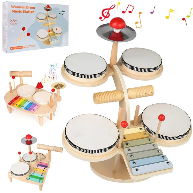 Children Wooden Desktop Music Percussion Toy Baby Early Learning Drum Enlightenment Toy, Style: Multi-function Percussion Table - Musical Instrument Toys by buy2fix | Online Shopping UK | buy2fix