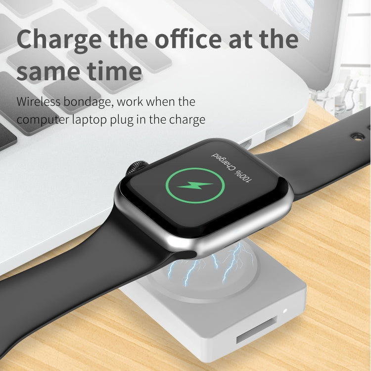 S02 For Apple Watch Series USB Magnetic Watch Wireless Charger With Card Reader Function(Black) - Charger / Holder by buy2fix | Online Shopping UK | buy2fix