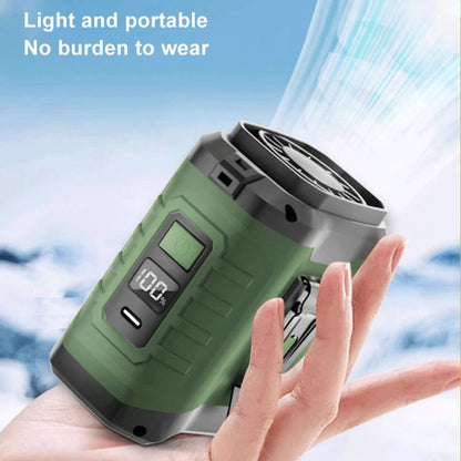 10000mAh Portable Hanging Waist Outdoor USB Fan High Wind Power Mini Fan(Blue) by buy2fix