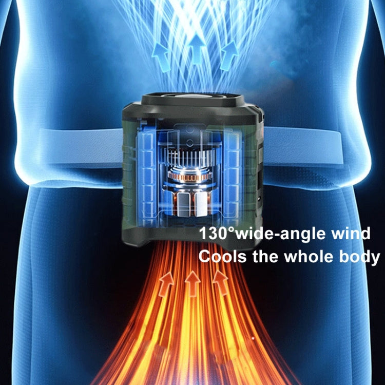 10000mAh Portable Hanging Waist Outdoor USB Fan High Wind Power Mini Fan(Blue) by buy2fix