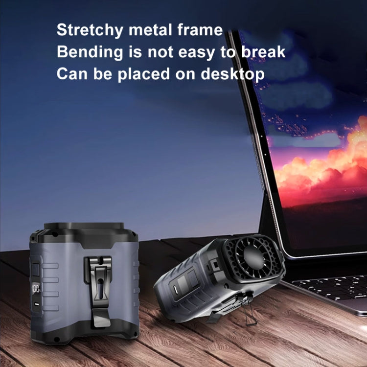 10000mAh Portable Hanging Waist Outdoor USB Fan High Wind Power Mini Fan(Blue) by buy2fix