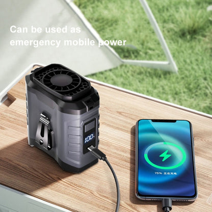 10000mAh Portable Hanging Waist Outdoor USB Fan High Wind Power Mini Fan(Blue) by buy2fix