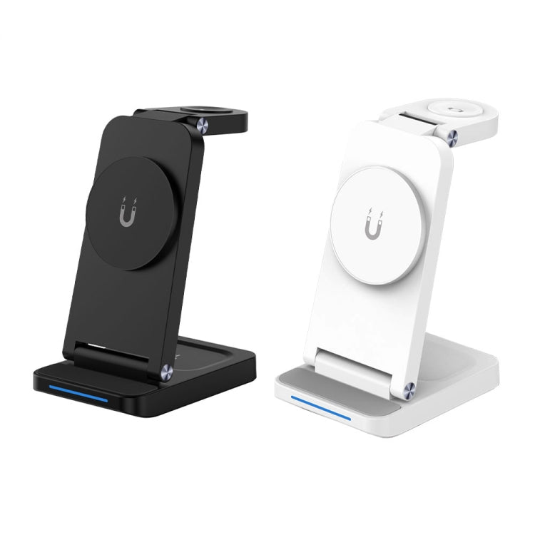 S90-3 3-in-1 Magnetic Folding Wireless Charger Phone Earphone Watch Fast Charging Stand(Black) - Wireless Charger by buy2fix | Online Shopping UK | buy2fix