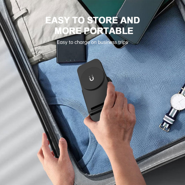 S90-3 3-in-1 Magnetic Folding Wireless Charger Phone Earphone Watch Fast Charging Stand(Black) - Wireless Charger by buy2fix | Online Shopping UK | buy2fix