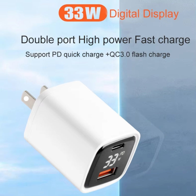 CYKE K02 30W PD+QC3.0 Mobile Phone Digital Display Fast Charger, Plug: EU(White) - USB Charger by CYKE | Online Shopping UK | buy2fix