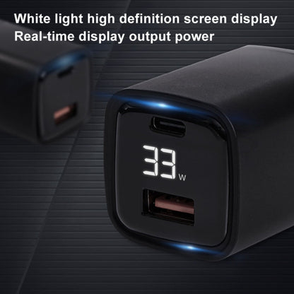 CYKE K02 30W PD+QC3.0 Mobile Phone Digital Display Fast Charger, Plug: US(Black) - USB Charger by CYKE | Online Shopping UK | buy2fix