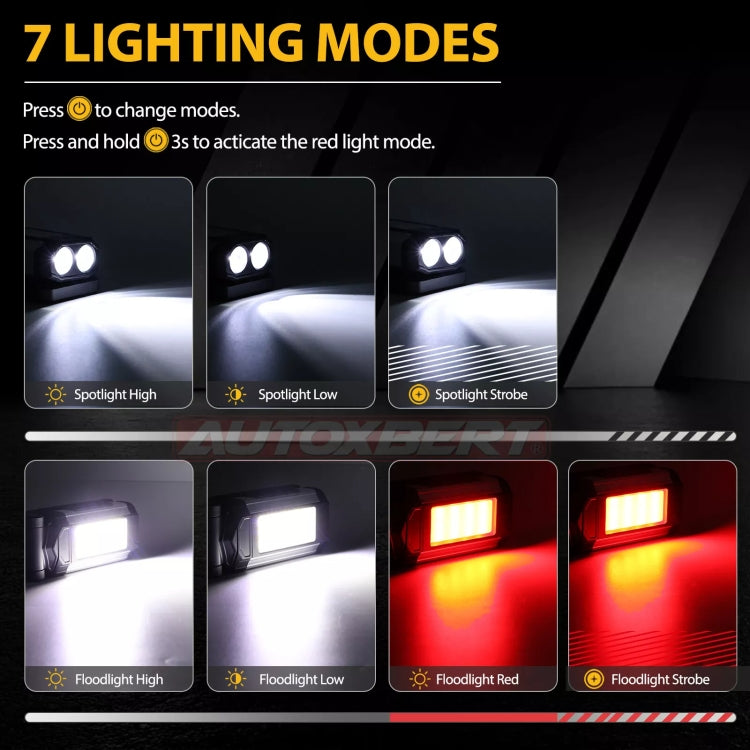 E-SMARTER K011 USB Rechargeable Repair Light With Magnet COB Strong Light Flashlight, Style: B Simple Silver by E-SMARTER