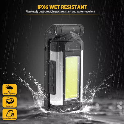 E-SMARTER K011 USB Rechargeable Repair Light With Magnet COB Strong Light Flashlight, Style: B Simple Silver by E-SMARTER