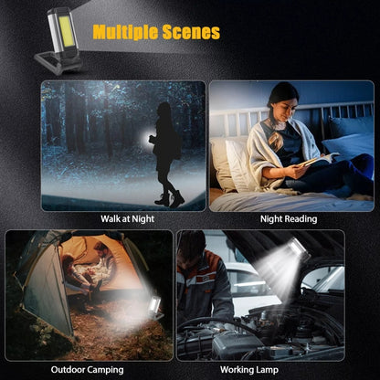 E-SMARTER K011 USB Rechargeable Repair Light With Magnet COB Strong Light Flashlight, Style: B Simple Silver by E-SMARTER