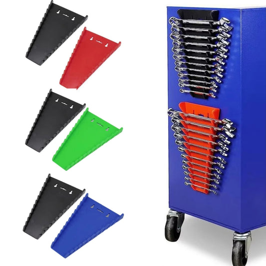 12-Slot Plastic Magnetic Removable Tray Wrench Storage Bracket(Black+Red) by buy2fix