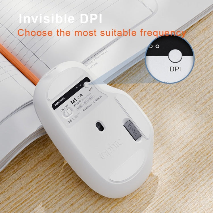 Inphic M1 2nd Generation Wireless Mice Rechargeable Mute Business Office Home Laptop Mouse, Color: Tri-mode White - Wireless Mice by Inphic | Online Shopping UK | buy2fix