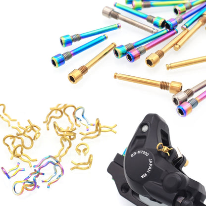 Mountain Road Bicycle Titanium Alloy Clip Pad Latch With Retaining Spring, Color: Pin + Circlip Gold - Bicycle Brake Parts by buy2fix | Online Shopping UK | buy2fix