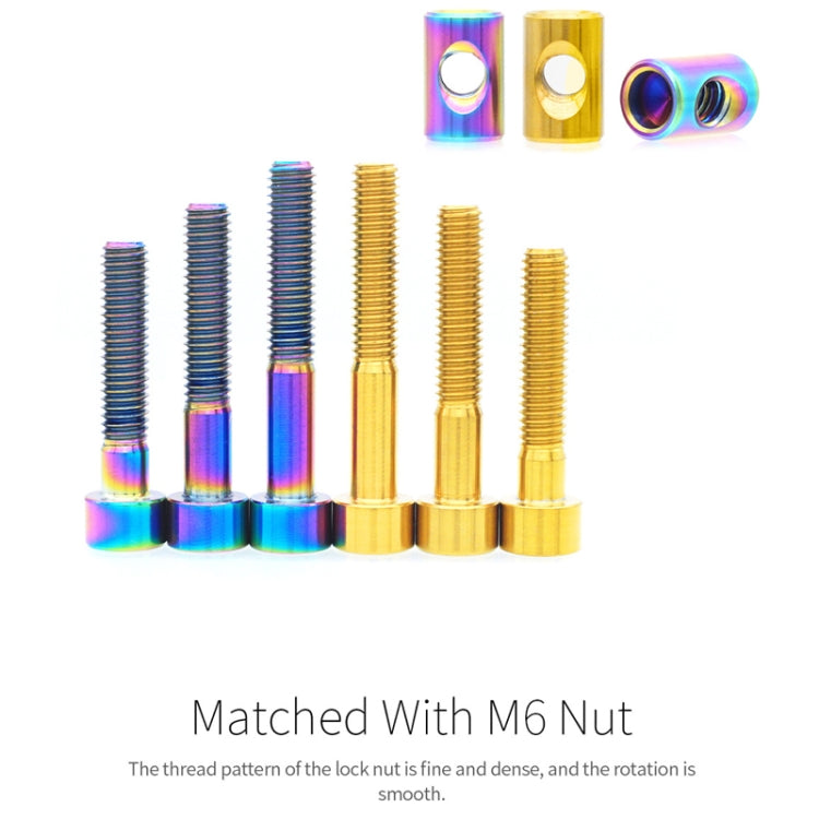 Bicycle Titanium Alloy Seat Post Locking Screws, Color: M6x30 Colorful - Bicycle Saddle by buy2fix | Online Shopping UK | buy2fix