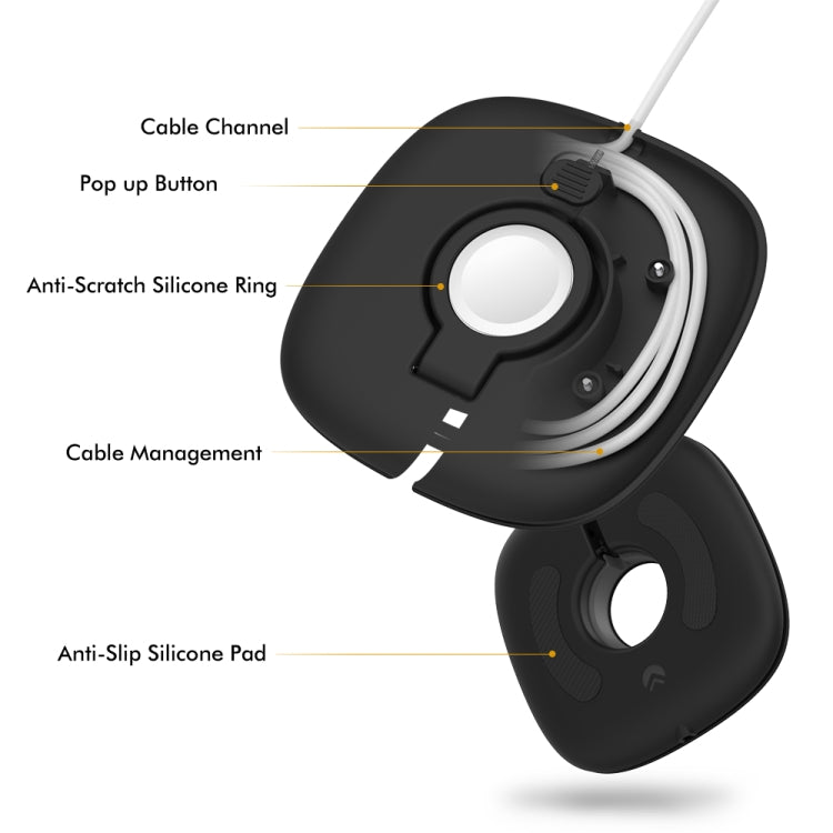 For Apple Watch AhaStyle PT126 Storage Folding Stand Plastic Charging Holder(White) - Charger / Holder by AhaStyle | Online Shopping UK | buy2fix