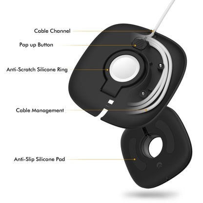 For Apple Watch AhaStyle PT126 Storage Folding Stand Plastic Charging Holder(Pink) - Charger / Holder by AhaStyle | Online Shopping UK | buy2fix