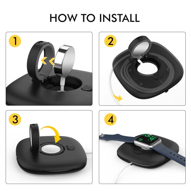 For Apple Watch AhaStyle PT126 Storage Folding Stand Plastic Charging Holder(White) - Charger / Holder by AhaStyle | Online Shopping UK | buy2fix