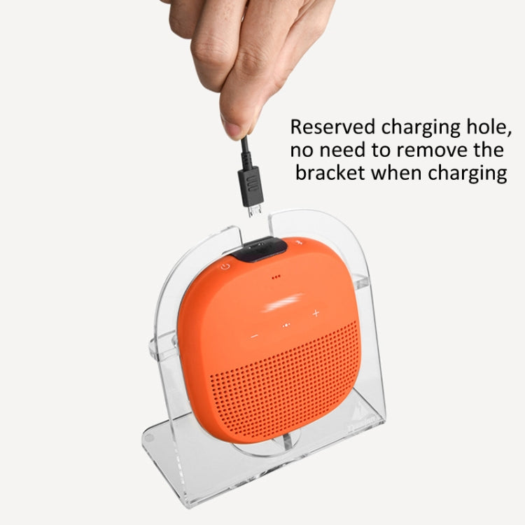 For Bose SoundLink Micro Speaker Txesign Base Acrylic Tilt Desktop Stand(Transparent) - Speaker Bracket by buy2fix | Online Shopping UK | buy2fix