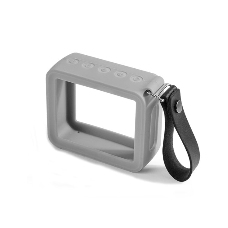 For JBL GO 2 Speaker Silicone Cover with PU Hand Strap Anti-lost Audio Protective Case(Gray) - Protective Case by buy2fix | Online Shopping UK | buy2fix