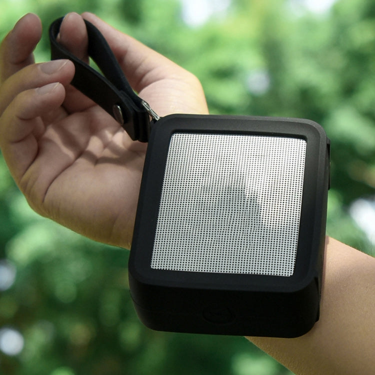 For JBL GO 2 Speaker Silicone Cover with PU Hand Strap Anti-lost Audio Protective Case(Black) - Protective Case by buy2fix | Online Shopping UK | buy2fix