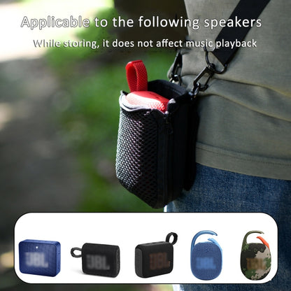 For JBL Go 4 / Go 3 / Clip 5 Speaker Shoulder Bag Mesh Opening Mouth EVA Carrying Case(Black) - Protective Case by buy2fix | Online Shopping UK | buy2fix