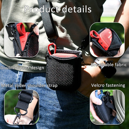 For JBL Go 4 / Go 3 / Clip 5 Speaker Shoulder Bag Mesh Opening Mouth EVA Carrying Case(Black) - Protective Case by buy2fix | Online Shopping UK | buy2fix