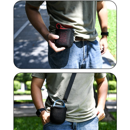 For JBL Go 4 / Go 3 / Clip 5 Speaker Shoulder Bag Mesh Opening Mouth EVA Carrying Case(Black) - Protective Case by buy2fix | Online Shopping UK | buy2fix