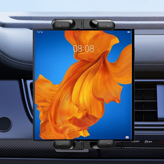 Car Air Conditioner Vent Folding Screen Cell Phone Tablet Universal Bracket(Black) by buy2fix