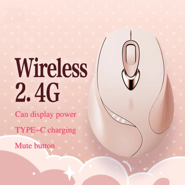 Inphic M8P 2.4G Wireless Mouse USB Mute Charging Girls Office Portable Ergonomic Mouse With Power Display(Milk Tea Color) - Wireless Mice by Inphic | Online Shopping UK | buy2fix