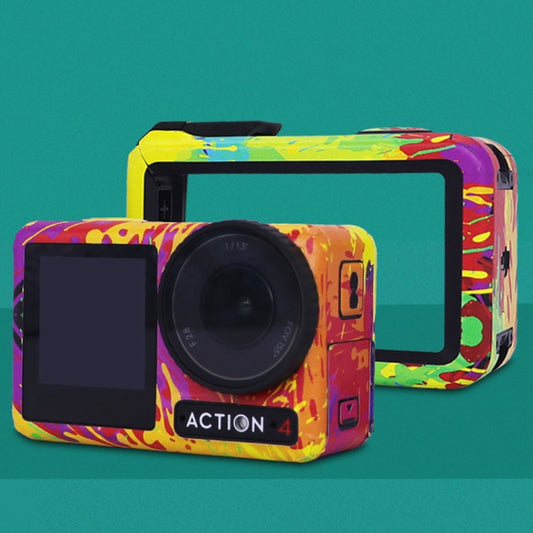 For DJI Action 4 Motion Camera Stickers All Inclusive Photo Frame Color Changing Stickers Accessories, Style: AC4-17 Snake Scale Red - Protective Film & Stickers by buy2fix | Online Shopping UK | buy2fix