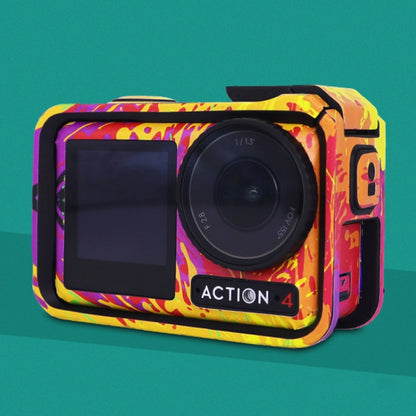 For DJI Action 4 Motion Camera Stickers All Inclusive Photo Frame Color Changing Stickers Accessories, Style: AC4-14 Snake Scale White - Protective Film & Stickers by buy2fix | Online Shopping UK | buy2fix