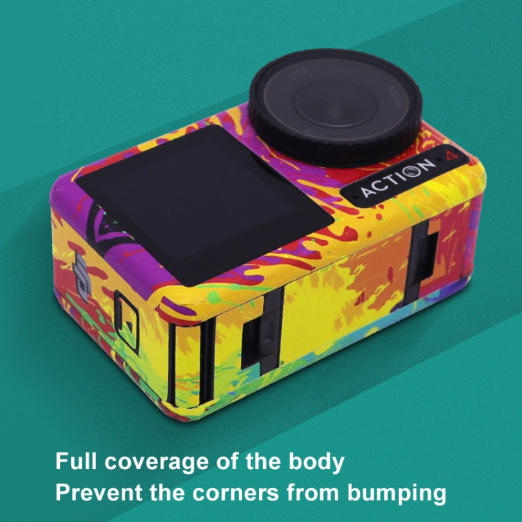 For DJI Action 4 Motion Camera Stickers All Inclusive Photo Frame Color Changing Stickers Accessories, Style: AC4-11 Circuit Red - Protective Film & Stickers by buy2fix | Online Shopping UK | buy2fix