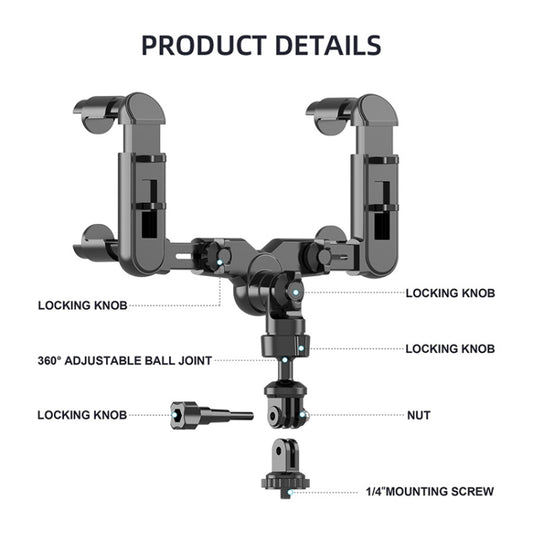 Vehicle Rearview Mirror Bracket Panoramic Sports Camera Car Mount Base Accessory by buy2fix